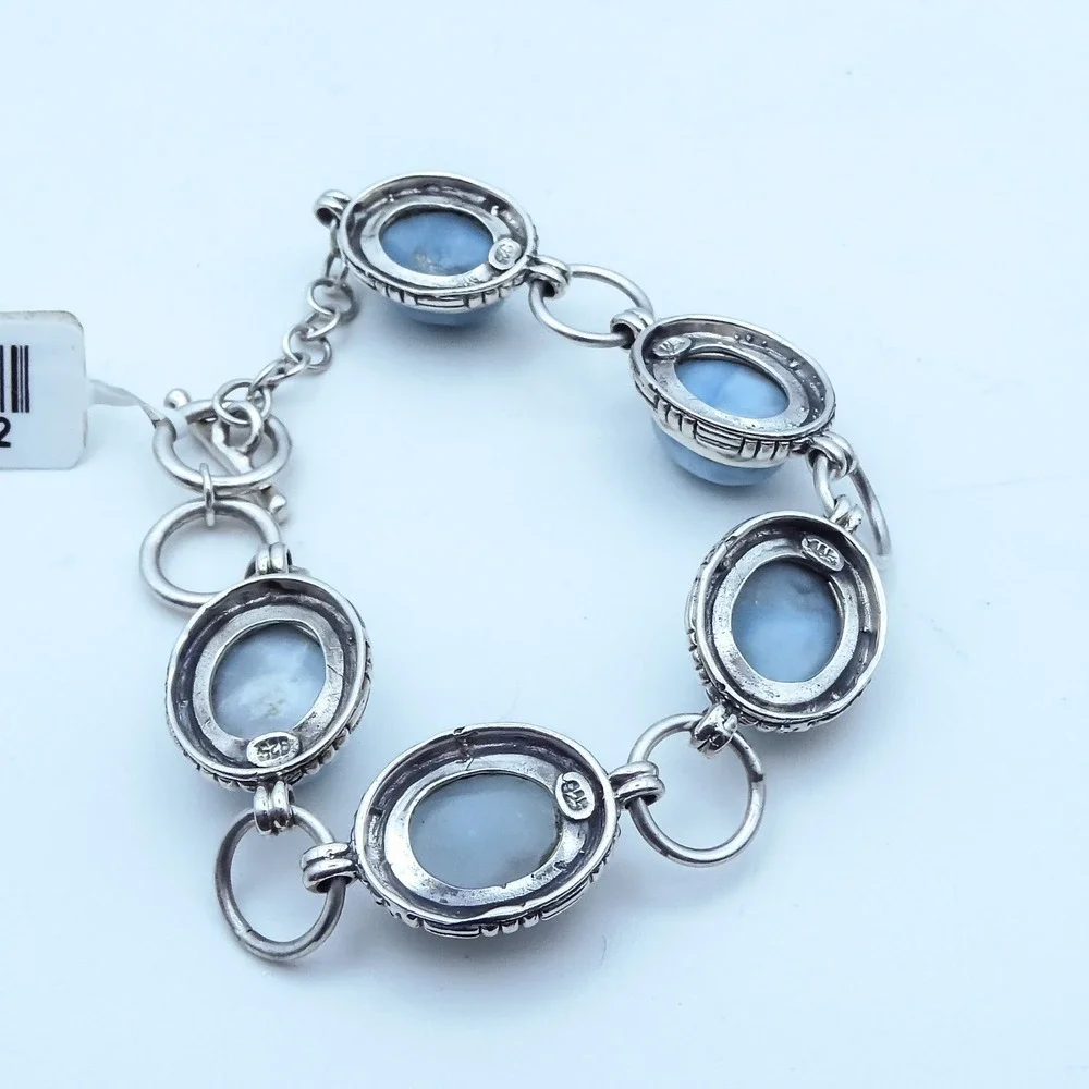 Bali Legacy Sterling Silver 925 Blue Larimar 34ctw Cabochon Toggle 7